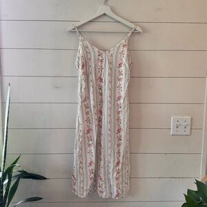 Wallflower Spaghetti Strap Floral and Stripe Midi Dress Size Medium